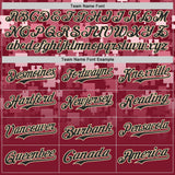 Custom Crimson Black-Cream Puzzle 3D Pattern Design Authentic Baseball Jersey