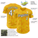 Custom Gold White-Black Puzzle 3D Pattern Design Authentic Baseball Jersey