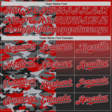 Custom Red Black-Gray Half Camo Ombre Authentic Baseball Jersey