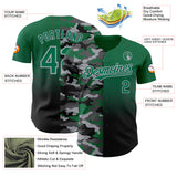 Custom Kelly Green Black-Gray Half Camo Ombre Authentic Baseball Jersey