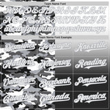 Custom White Black-Gray Half Camo Ombre Authentic Baseball Jersey