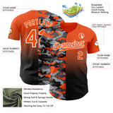 Custom Orange Black-White Half Camo Ombre Authentic Baseball Jersey
