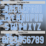 Custom Light Blue Black-White Half Camo Ombre Authentic Baseball Jersey