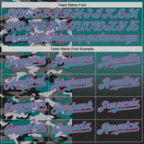 Custom Teal Black-Pink Half Camo Ombre Authentic Baseball Jersey