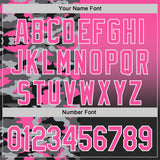 Custom Pink Black-White Half Camo Ombre Authentic Baseball Jersey