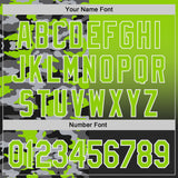 Custom Neon Green Black-White Half Camo Ombre Authentic Baseball Jersey