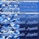 Custom Thunder Blue Navy-White Half Camo Ombre Authentic Baseball Jersey