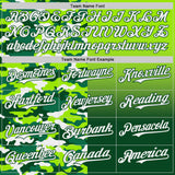 Custom Neon Green Green-White Half Camo Ombre Authentic Baseball Jersey