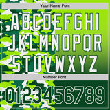 Custom Neon Green Green-White Half Camo Ombre Authentic Baseball Jersey