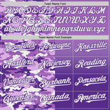Custom Medium Purple Purple-White Half Camo Ombre Authentic Baseball Jersey