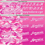 Custom Pink Deep Pink-White Half Camo Ombre Authentic Baseball Jersey