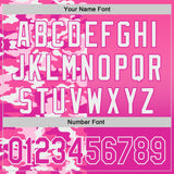 Custom Pink Deep Pink-White Half Camo Ombre Authentic Baseball Jersey