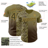 Custom Olive Brown-Old Gold Half Camo Ombre Authentic Baseball Jersey
