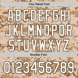 Custom Cream Brown-Black Half Camo Ombre Authentic Baseball Jersey