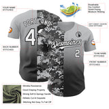 Custom Gray White-Black Half Camo Ombre Authentic Baseball Jersey