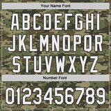 Custom Olive White-Black Half Camo Ombre Authentic Baseball Jersey