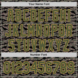 Custom Olive Black-Old Gold Half Camo Ombre Authentic Baseball Jersey
