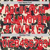 Custom Black Fire Red-Cream Half Camo Ombre Authentic Baseball Jersey