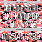 Custom Orange White Pink-Black Half Camo Ombre Authentic Baseball Jersey