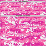 Custom Pink Deep Pink-White Half Camo Ombre Authentic Baseball Jersey