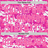 Custom Pink Deep Pink-White Half Camo Ombre Authentic Baseball Jersey