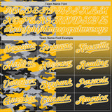 Custom Gold White-Black Half Camo Ombre Authentic Baseball Jersey