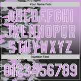 Custom Light Purple Black-White Half Camo Ombre Authentic Baseball Jersey
