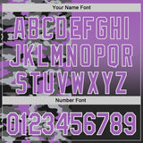 Custom Medium Purple Black-White Half Camo Ombre Authentic Baseball Jersey