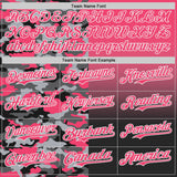 Custom Neon Pink Black-White Half Camo Ombre Authentic Baseball Jersey