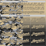 Custom Vegas Gold Black-Steel Gray Half Camo Ombre Authentic Baseball Jersey
