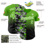 Custom Aurora Green Black-White Half Camo Ombre Authentic Baseball Jersey