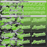 Custom Aurora Green Black-White Half Camo Ombre Authentic Baseball Jersey