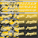 Custom Yellow Black-White Half Camo Ombre Authentic Baseball Jersey