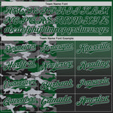 Custom Green Black-Gray Half Camo Ombre Authentic Baseball Jersey