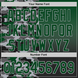 Custom Green Black-Gray Half Camo Ombre Authentic Baseball Jersey