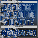 Custom US Navy Blue Black-White Half Camo Ombre Authentic Baseball Jersey