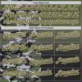 Custom Olive Black-City Cream Half Camo Ombre Authentic Baseball Jersey