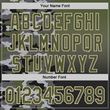 Custom Olive Black-City Cream Half Camo Ombre Authentic Baseball Jersey
