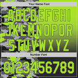 Custom Neon Green Black-Steel Gray Half Camo Ombre Authentic Baseball Jersey
