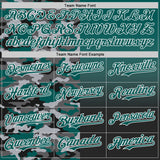 Custom Midnight Green Black-White Half Camo Ombre Authentic Baseball Jersey