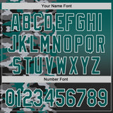 Custom Midnight Green Black-White Half Camo Ombre Authentic Baseball Jersey