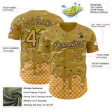 Custom Old Gold-Black Ice Cream Waffle Foodie Dessert Authentic Baseball Jersey