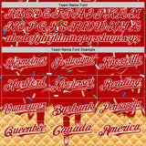 Custom Red-White Ice Cream Waffle Foodie Dessert Authentic Baseball Jersey
