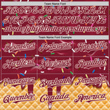 Custom Crimson-Cream Ice Cream Waffle Foodie Dessert Authentic Baseball Jersey