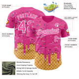 Custom Pink-White Ice Cream Waffle Foodie Dessert Authentic Baseball Jersey