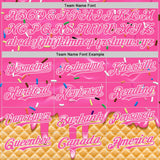 Custom Pink-White Ice Cream Waffle Foodie Dessert Authentic Baseball Jersey