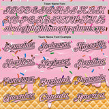 Custom Light Pink-Black Ice Cream Waffle Foodie Dessert Authentic Baseball Jersey