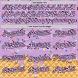Custom Light Purple-Black Ice Cream Waffle Foodie Dessert Authentic Baseball Jersey