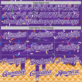 Custom Purple-White Ice Cream Waffle Foodie Dessert Authentic Baseball Jersey