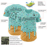 Custom Ice Blue-Black Ice Cream Waffle Foodie Dessert Authentic Baseball Jersey